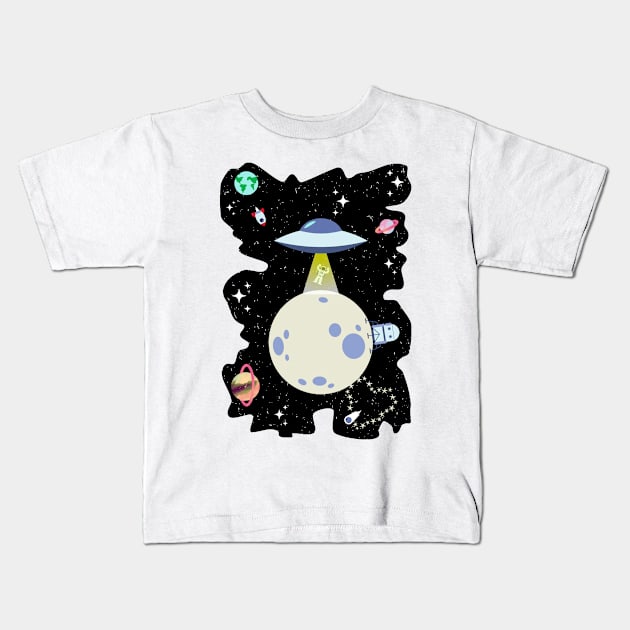 Alien Abduction! Kids T-Shirt by MerryMakewell